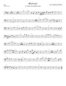 Partition viole de basse, Madrigali a 5 voci, Libro 2, Mosto, Giovanni Battista
