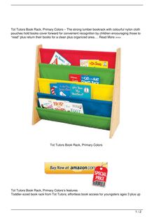 Tot Tutors Book Rack Primary Colors Home Reviews
