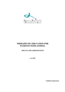 Éducation thérapeutique du patient asthmatique adulte et adolescent - Therapeutic education for patients with asthma - Guidelines