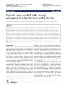Optimal power control and coverage management in two-tier femtocell networks