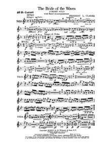 Partition Cornet 1 (B♭), pour Bride of pour Waves, Clarke, Herbert Lincoln