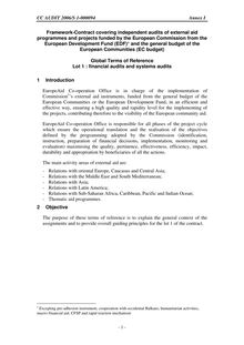 Multiple Framework-Contract in the field of external audit of programs  and projects of external aid
