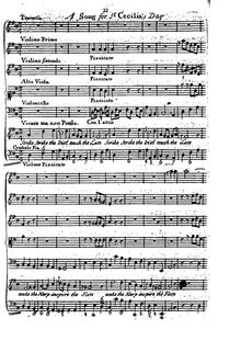 Partition complète, A Song pour St Cecilia s Day, D major, Hayes, William