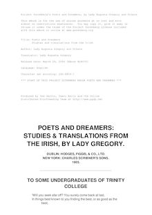 Poets and Dreamers - Studies and translations from the Irish