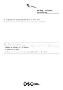 L avènement de l imprimerie et la Réforme - article ; n°6 ; vol.26, pg 1355-1382