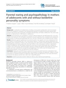 Parental rearing and psychopathology in mothers of adolescents with and without borderline personality symptoms