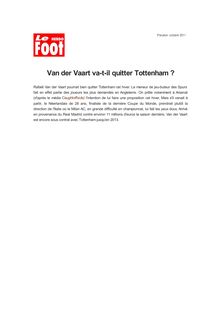 Van der Vaart va-t-il quitter Tottenham ?