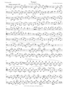 Partition de violoncelle, Tango No.1 pour violoncelle et Piano