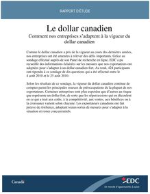 Livre blanc – S’adapter à la vigueur du dollar canadien