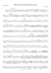 Partition Euphonium 1 (C), 1 (B♭), 2 (C), 2 (B♭), Music pour pour Royal Fireworks