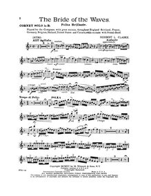 Partition Solo Cornet (B♭), pour Bride of pour Waves, Clarke, Herbert Lincoln