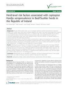 Herd-level risk factors associated with LeptospiraHardjo seroprevalence in Beef/Suckler herds in the Republic of Ireland