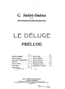 Partition complète, Le déluge, Poëme biblique en trois parties, Saint-Saëns, Camille