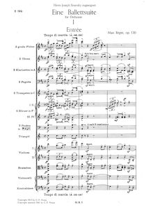 Partition complète, Eine Ballett- Op.130, Ballett-Suite, Reger, Max