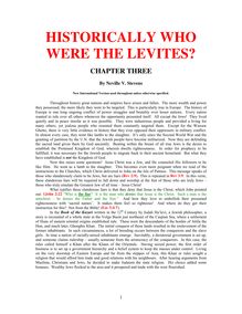 ANCIENTLY, WHO WERE THE LEVITES