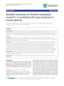 Elevated expression of chloride intracellular channel 1 is correlated with poor prognosis in human gliomas
