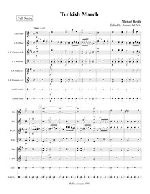 Partition complète, Marcia turchesca, Turkish March, C major, Haydn, Michael