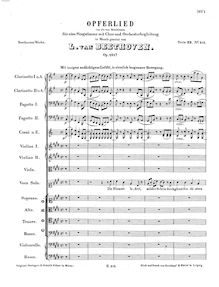 Partition complète, Opferlied, Op.121b, E major, Beethoven, Ludwig van