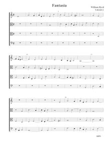 Partition Fantasia No.2 - partition complète (Tr T T B), fantaisies pour 4 violes de gambe par William Byrd