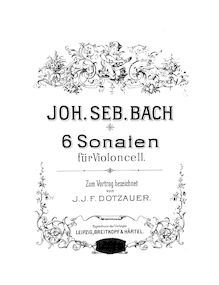 Partition complète, 6 violoncelle , Bach, Johann Sebastian par Johann Sebastian Bach