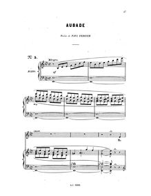 Partition complète, Aubade, Bizet, Georges