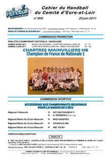 Cahier du Handball du Comité d Eure-et-Loir