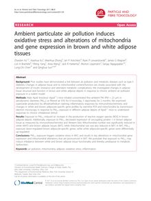 Ambient particulate air pollution induces oxidative stress and alterations of mitochondria and gene expression in brown and white adipose tissues