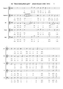 Partition complète, Übers Gebirg Maria geht, E♭ major, Eccard, Johannes par Johannes Eccard