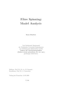Fibre spinning [Elektronische Ressource] : model analysis / Renu Dhadwal