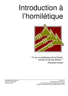 Introduction à l homilétique