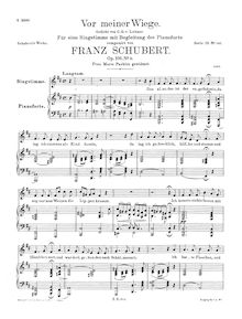 Partition complète, Vor meiner Wiege, Before My Cradle, Schubert, Franz