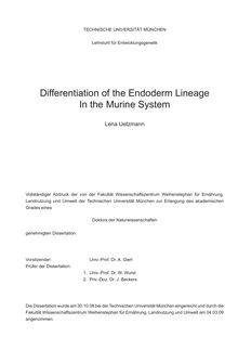 Differentiation of the endoderm lineage in the murine system [Elektronische Ressource] / Lena Uetzmann