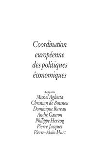 Coordination européenne des politiques économiques