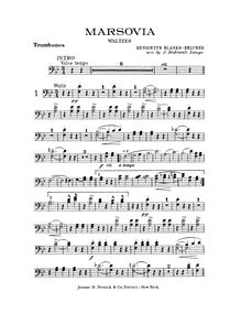 Partition Trombone 1/2, Marsovia valses, B♭, Blanke-Belcher, Henriette