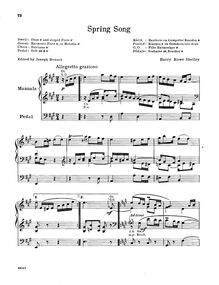 Partition complète, Spring Song et Scherzo, 2 Pieces for the Organ par Harry Rowe Shelley
