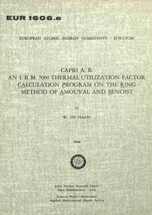 CAPRI ?. ?. AN ?. ?. M. 7090 THERMAL UTILIZATION FACTOR CALCULATION PROGRAM ON THE RING METHOD OF AMOUYAL AND BENOIST