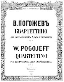 Partition violon 1, Quartettino, Op.5, C major, Pogojeff, Wladimir