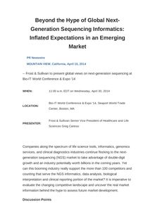 Beyond the Hype of Global Next-Generation Sequencing Informatics: Inflated Expectations in an Emerging Market