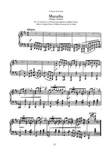 Partition , Mazurka, 7 National Dances, Op.82, Rubinstein, Anton