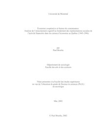 Université de Montréal Économie coopérative et formes de ...