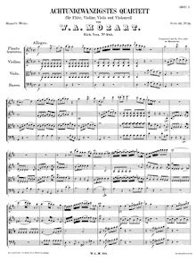 Partition complète, flûte quatuor, Flute Quartet No.1 ; Quartet No.28