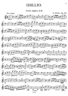 Partition anglais cor , partie, Idillio pour anglais cor et Piano, Op.49