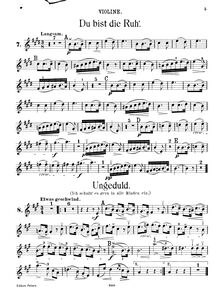 Partition de violon, Du bist die Ruh, D.776 (Op.59 No.3)