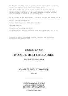 Library of the World s Best Literature, Ancient and Modern — Volume 4