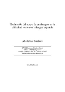 Evaluación del apoyo de una imagen en la dificultad lectora en la lengua española (Evaluation of image support in reading disability in the Spanish language)