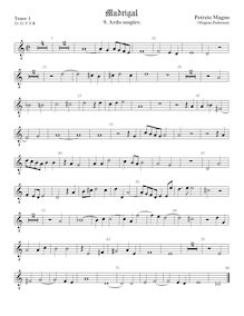 Partition ténor viole de gambe 2, octave aigu clef, Madrigali a 5 Voci, Libro 2 par Mogens Pedersøn