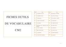 FICHES OUTILS DE VOCABULAIRE CM2