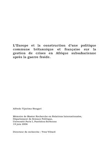 L Europe et la construction d une politique - CHAPITRE 1