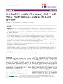 Health-related quality of life among children with mental health problems: a population-based approach