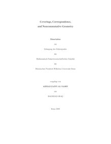 Coverings, correspondence, and noncommutative geometry [Elektronische Ressource] / vorgelegt von Ahmad Zainy Al-Yasry